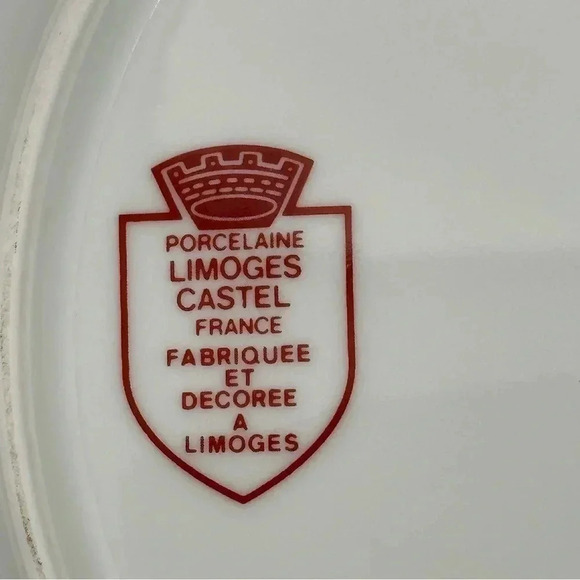 Limoges Castel Couple Bone China Plate 8” Handmade Hand Painted Gold Trim VTG - Picture 4 of 6